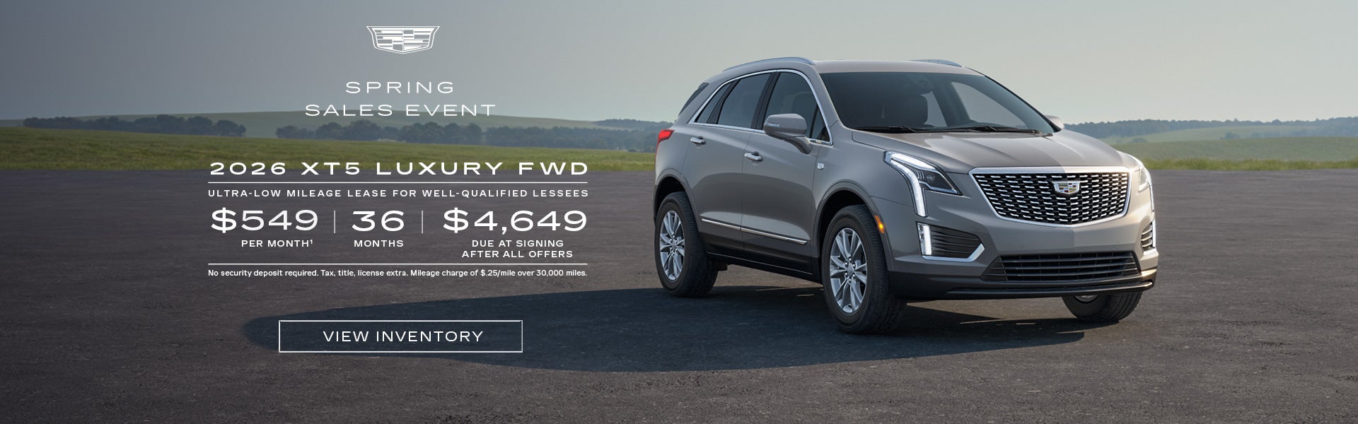 2026 XT5 LUXURY. Ultra low mileage lease for well-qualified lessees. $549 per month. 36 months.$ ...